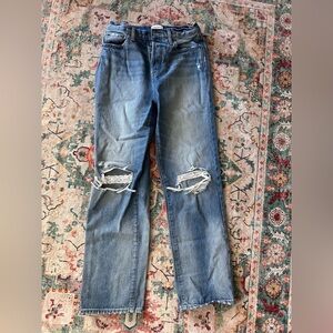 Pistola Light Blue Distressed Straight Leg Jeans